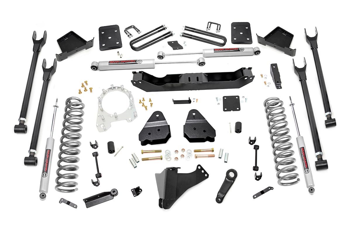 6in Ford 4-Link Suspension Lift Kit (17-19 F-250/350 4WD | Diesel | 4in Axle | w/ Overloads) 6in Ford 4-Link Suspension Lift Kit (17-19 F-250/350 4WD | Diesel | 4in Axle | w/ Overloads)